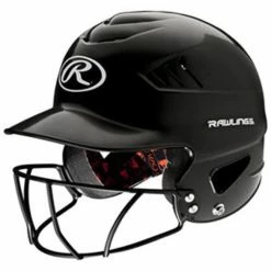 Rawlings COOLFLO Batting Helmet With Cage Black